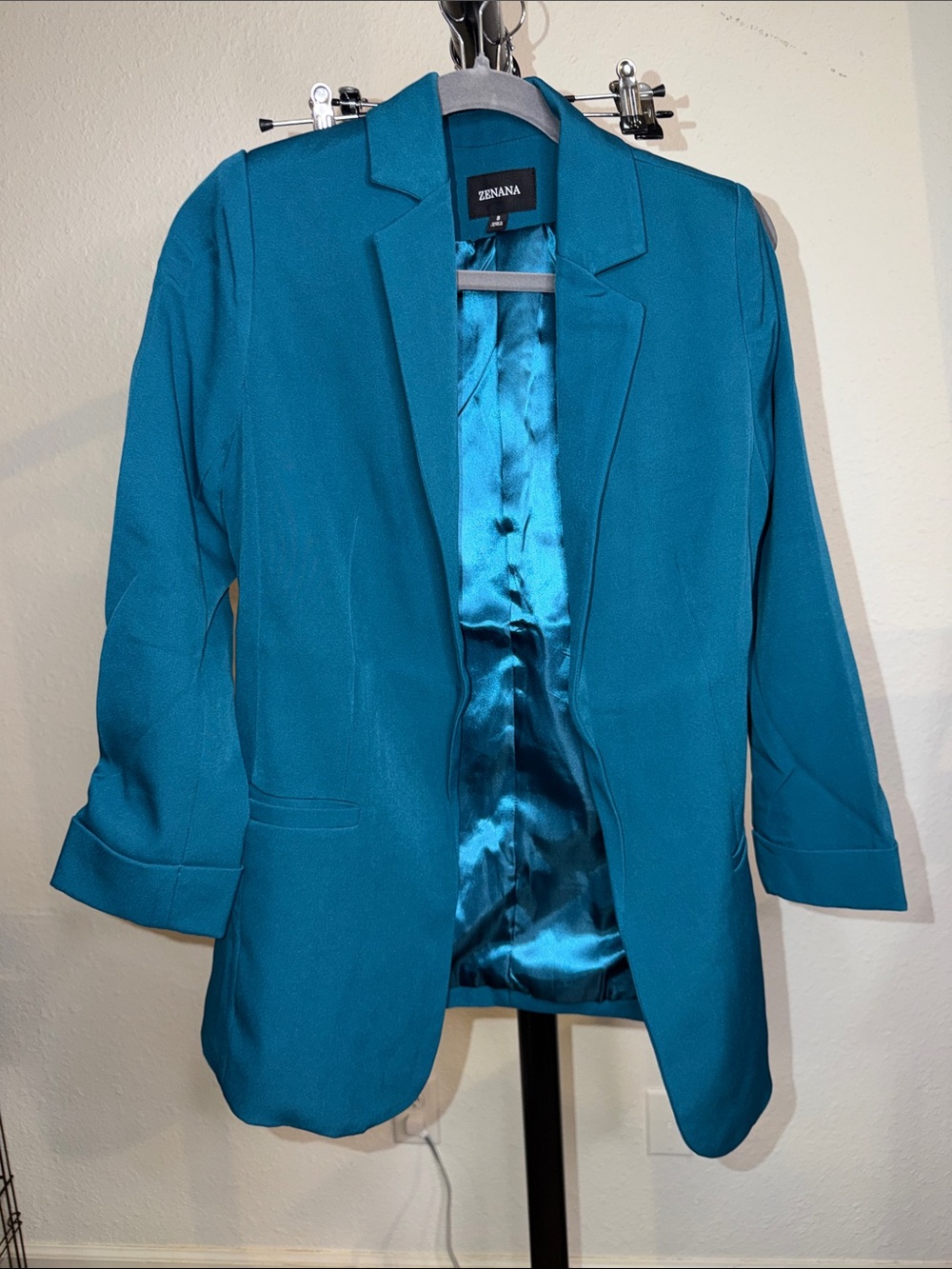 Zenana Outfitters Teal Open-Front Blazer Jacket